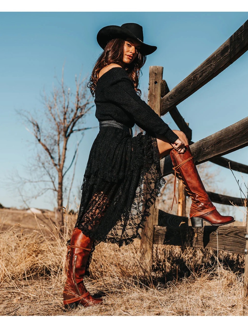 Freebird Coal Talk Leather Boots in Cognac - Picture 9 of 15